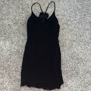 Lace back cocktail dress